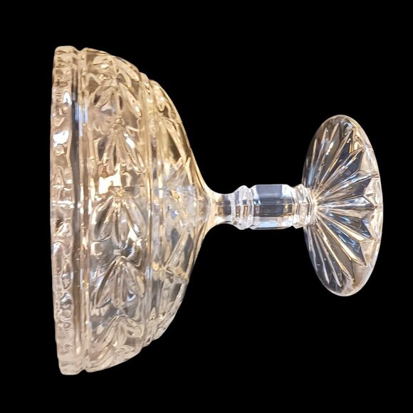 Elegant Art Deco Collectible Cut Crystal Open Pedestal Candy Trinket Dish - Picture 13 of 16
